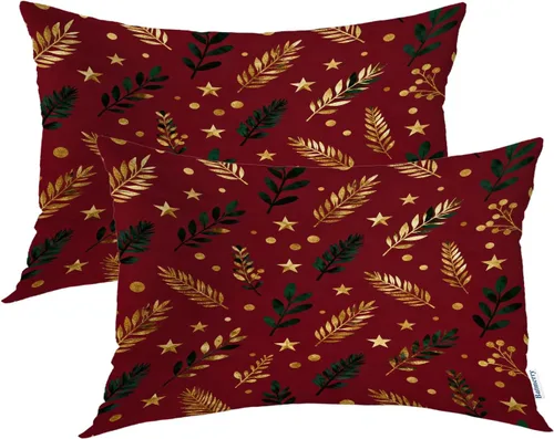 Vista 65 de Batmerry Autumn Forest Throw Pillow Covers, Yellow Orange Foliage in Fall Park Decorative Pillow Covers Digital Printing Blended for Couch Sofa Bed