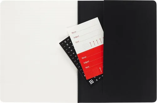 Vista 6 de Moleskine Asunto Diario Cahier, tapa suave, XL (7.5 x 9.75 pulgadas), negro y rojo arándano, 160 páginas (juego de 2)