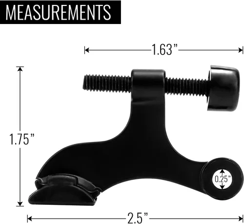 Vista 4 de DCC Home Decor - Paquete de 3 topes de puerta de color negro mate de alta calidad con parachoques de goma extra ajustable de 2.5 pulgadas de ancho