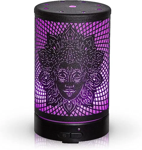 Vista 7 de AROMAR Difusor de aceite ultrasónico esencial, humidificador de niebla fría y difusor de metal de aromaterapia para aceites esenciales con apagado