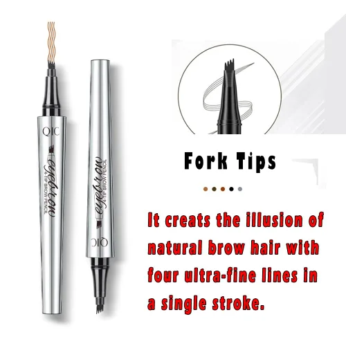Vista 3 de Bolígrafo de cejas de 5 colores, microrelleno líquido natural para cejas, maquillaje para cejas (#1 marrón)