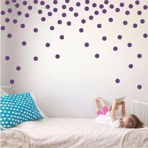 Vista 10 de Adhesivos decorativos de vinilo para pared, diseño de círculos de lunares, fácil de despegar y pegar, adhesivos decorativos extraíbles para Verde