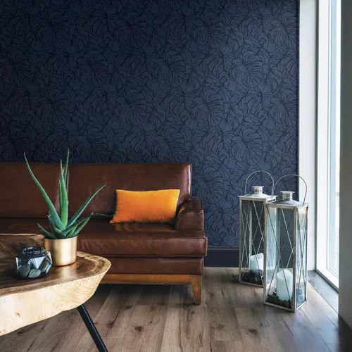 Vista 2 de Scott Living 2964-87342 Papel pintado Balboa Indigo Botánico