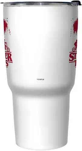 Vista 2 de Netflix Stranger Things SIMPLE POSTER - Taza de viaje de acero inoxidable, 27 onzas, multicolor
