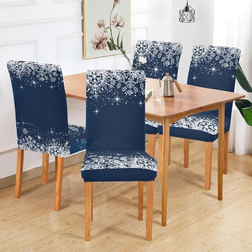 Vista 7 de Juego de 2 fundas para sillas de comedor con diseño de mariposas, elásticas, extraíbles y lavables, de elastano, para decoración de restaurantes