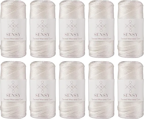 Vista 170 de Sensy Premium 2mm 229.5 metros de cuerda de poliéster 100% cordón de polipropileno Cordón de macramé 2mm Cordón para bolso de crochet Hilo