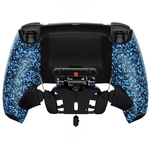 Vista 7 de eXtremeRate Kit de remapeo RISE4 programable azul texturizado para controlador PS5 BDM 010 y BDM 020, placa de actualización y carcasa trasera