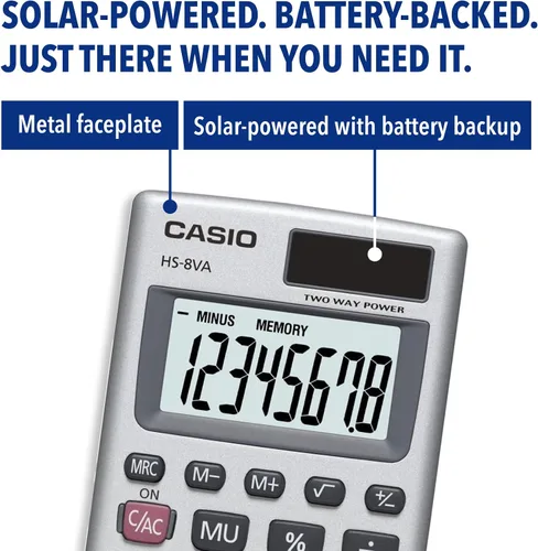 Vista 5 de Casio Inc. HS8VA calculadora de funciones estándar