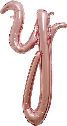 Vista 11 de Globo de aluminio en forma de escritura de oro rosa, 16 pulgadas (paquete de 1) - Elegante decoración de globos del alfabeto, perfecto para fiestas