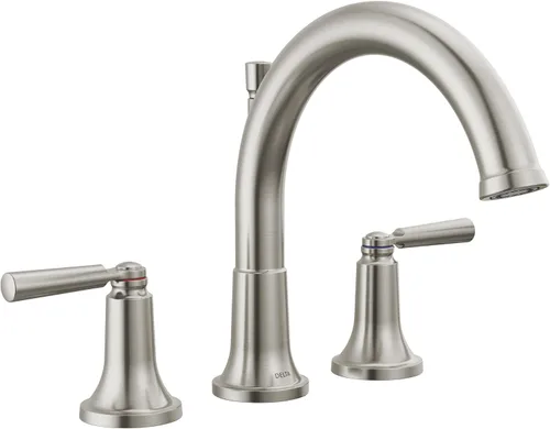 Vista 5 de Delta Saylor T2735-CZ - Grifo de bañera de oro cepillado, bronce champán T2735-CZ (válvula no incluida)
