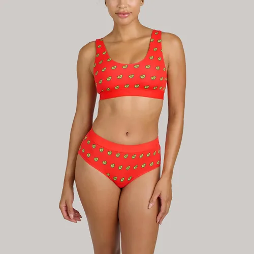 Vista 4 de MeUndies Bralette para mujer Brasier elástico de algodón con cuello en U Tela exclusiva de Tienda