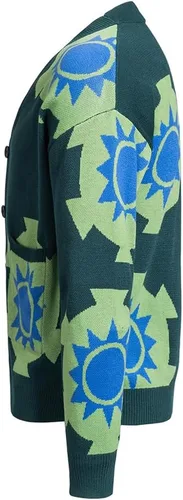 Vista 3 de iSHOWcos Disfraz de anime Roronoa Zoro Cosplay Zoro Cardigan Kimono Cosplay suéter verde mujeres hombres chaqueta de punto abrigo