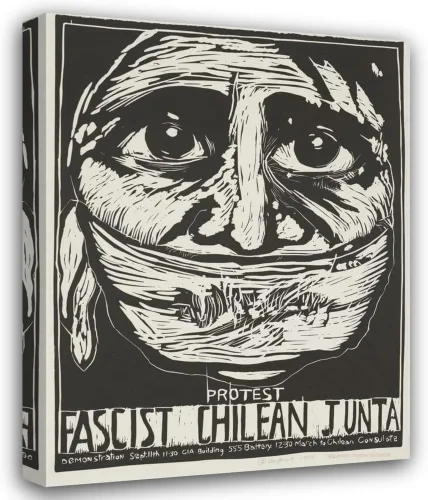 Vista 4 de ArtDirect Rachael Romero - Póster de la Junta de Chile Fascista (1975) de 8 x 10 pulgadas, sin marco, listo para enmarcar (australiano, 1953 -)