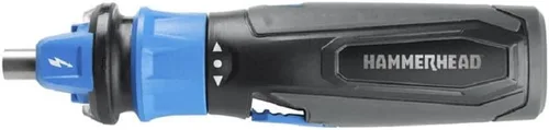 Vista 4 de HAMMERHEAD Destornillador recargable de litio de 4 V con sensor de circuito patentado y kit de 9 puntas con innovador agarre de broca