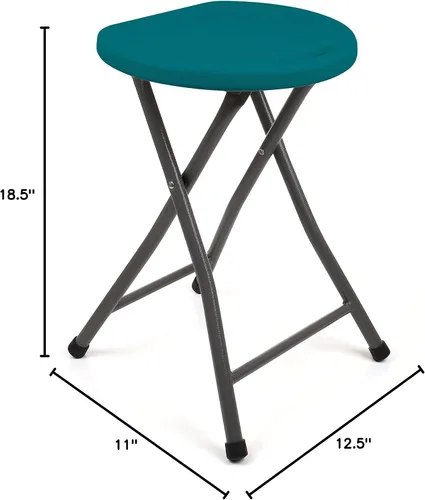 Vista 2 de Mintra Home Taburetes plegables – 18.5 pulgadas de altura, metal, resistentes (1 paquete, verde aguamarina)