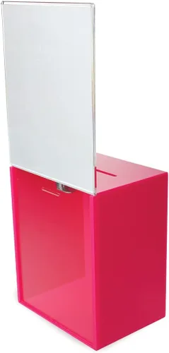 Vista 4 de Caja de donación alta premium para caridad con letrero Holde de 6.75 ″ x 8.5 ″