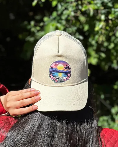 Vista 4 de R and R Imports Amarillo Texas Souvenir Black Unisex Mesh Back Trucker Hat with Adjustable Snapback
