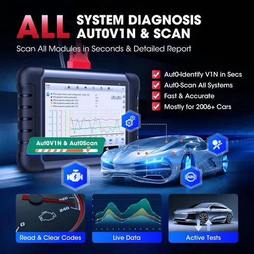 Vista 5 de Autel MaxiCOM MK808 OBD2 herramienta de diagnóstico con todas las funciones de servicio y sistema incluso reajuste de aceite, EPB, BMS, SAS, DPF