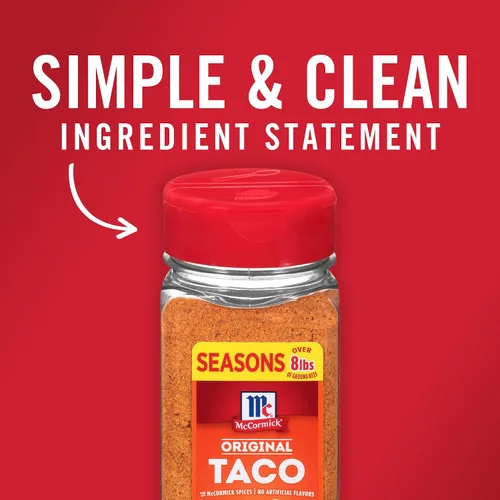 Vista 12 de McCormick Mezcla de condimentos para tacos, original, sin sabores artificiales, sin MSG añadido, calor suave y sabor clásico que toda la familia