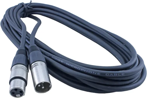 Vista 2 de Paquete de 5 cables de micrófono XLR macho a hembra de 20 pies y 3 pines, cable de audio profesional equilibrado y blindado