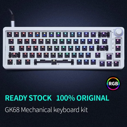 Vista 7 de La caja de conexiones programable intercambiable en caliente GK68 RGB se puede reemplazar con el kit de teclado mecánico de bricolaje compatible