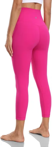 Vista 4 de HeyNuts Yoga Pro - Leggings capri de yoga para mujer, cintura alta, para entrenamiento, atléticos, de compresión, pantalones de yoga de 21 pulgadas