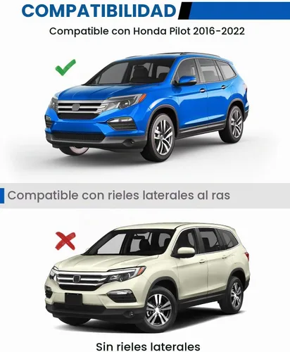 Vista 3 de Wonderdriver - Barras transversales de techo compatibles con Honda Pilot 2016-2022 con rieles empotrados, portaequipajes de aluminio para techo