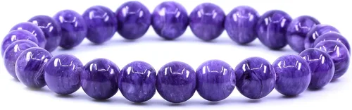 Vista 154 de Amandastone Pulsera elástica de cuentas redondas de 0.315 in con piedras preciosas naturales de 7 pulgadas