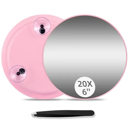 Vista 9 de Espejo de aumento 10X con 3 ventosas – Espejo de maquillaje adhesivo de 6 pulgadas con aumento 10X, espejo de maquillaje ampliado, espejo cosmético