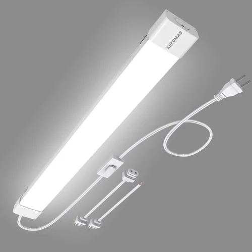 Vista 8 de Luces LED de armario con enchufe, luces de techo enchufables de 17 pulgadas y 1700 lúmenes, luz de tienda impermeable IP66 de 16 vatios, luz