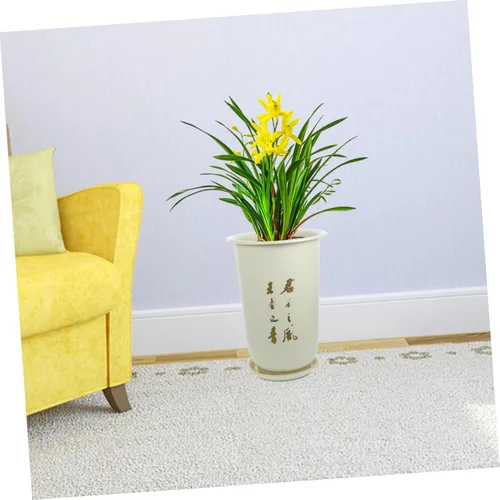 Vista 2 de balacoo Maceta de arcilla morada, maceta de orquídea con platillo con soporte, maceta para suculentas, contenedor pequeño para plantas, decoración