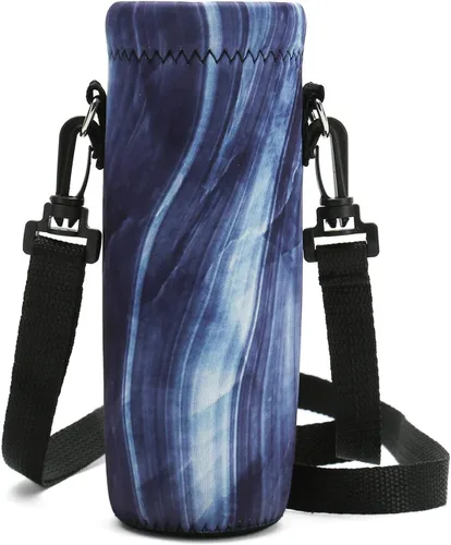Vista 17 de RICHEN Bolsa de neopreno para botella de agua con correa ajustable para el hombro, cubierta aislada para botellas de acero inoxidable/vidrio/plástico