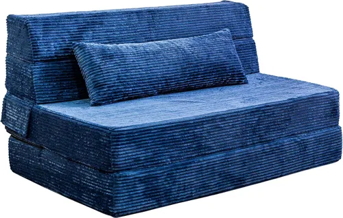 Vista 3 de Cvortll Sofá cama plegable, silla convertible con almohada, sofá plegable de espuma viscoelástica de alta densidad, sofá futón plegable para sala