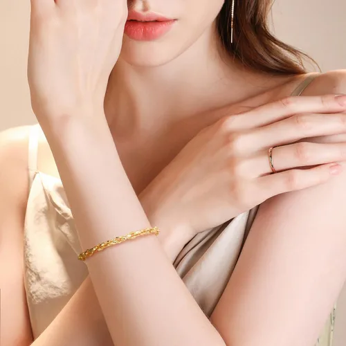 Vista 5 de Gold Bracelets for Women 14K Gold Bracelet Dainty Bracelets for Womens Braided Chain Bracelet for Women Men 6.577.589in