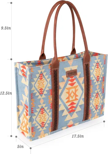 Vista 6 de Wrangler Tote Bag for Women Boho Aztec Purses with Signature Guitar Strap
