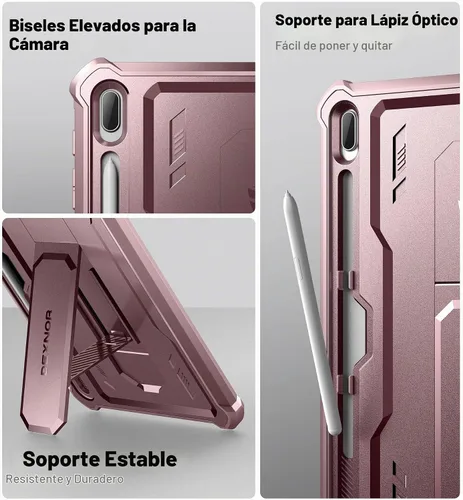 Vista 7 de Dexnor Funda para Samsung Galaxy Tab S7 FE de 12.4 pulgadas (2021), [protector de pantalla y soporte integrados] con soporte para bolígrafo