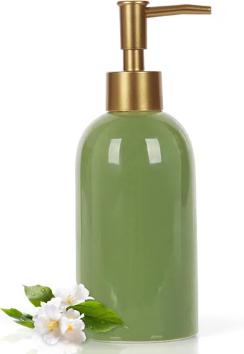 Vista 17 de Natheeph Dispensador de jabón de cerámica de 14 onzas, dispensador de jabón de cerámica, puede llenar líquido para baño/cocina (2 unidades, negro)