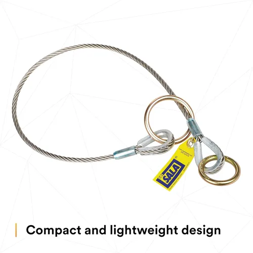 Vista 4 de 3M DBI-SALA 5900550 Conector de anclaje, adaptador de amarre de cable de 4 pies, tipo pasante, plateado