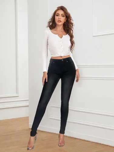 Vista 3 de Lexi Jeans ajustados elásticos súper cómodos para mujer