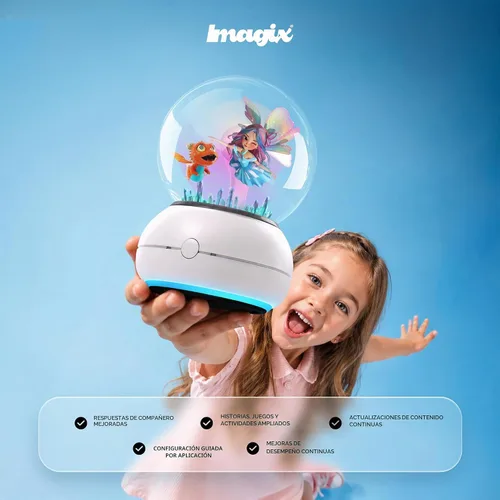 Vista 3 de Imagix Pantalla holográfica interactiva de bola de cristal para niños a partir de 6 años Voice-play with Ellie & Ember: stories, riddles