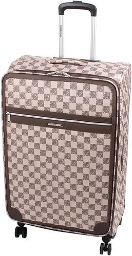 Vista 86 de Steve Madden Equipaje de diseñador, Chalet Gris Claro, Juego de maleta giratoria ligera expandible de 3 piezas - Juego de viaje