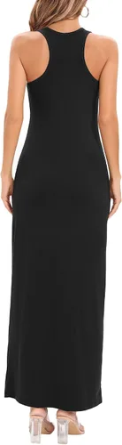 Vista 3 de Roselux Vestido largo sin mangas con cuello redondo a rayas para mujer