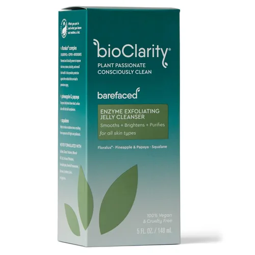 Vista 6 de BioClarity Limpiador exfoliante de gelatina, exfoliante suave con piña y papaya, 100% vegano, libre de crueldad, adecuado para todo
