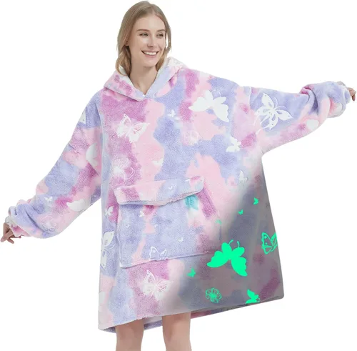 Vista 12 de Mewkou Manta con capucha para adultos, manta de forro polar Sherpa de gran tamaño con capucha para mujeres y hombres, café
