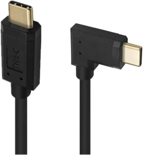 Vista 4 de Cable USB 3.1 tipo C de 3 pies y 10 Gbps, macho recto a macho izquierdo y recto macho USB C 4K @60Hz cable de monitor AV, carga de sincronización