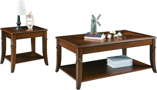 Vista 8 de Mesa de centro de madera maciza con estante de almacenamiento, mesa de sala de estar de mediados de siglo con mesa y patas talladas en madera, mesa