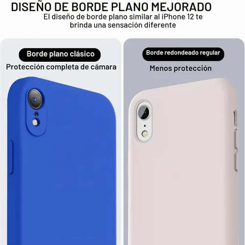Vista 3 de Vooii Compatible con iPhone XR, Carcasa de silicona líquida mejorada con [bordes planos] [protección de cámara]