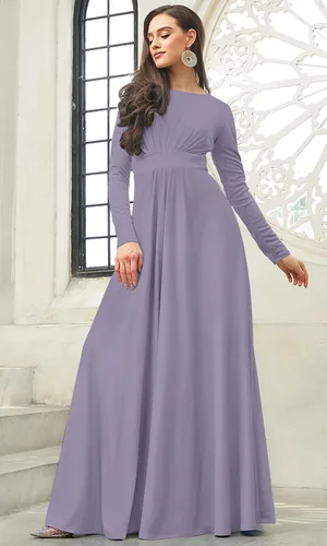 Vista 2 de KOH KOH - Vestido de manga larga para mujer con cintura imperio, otoño e invierno