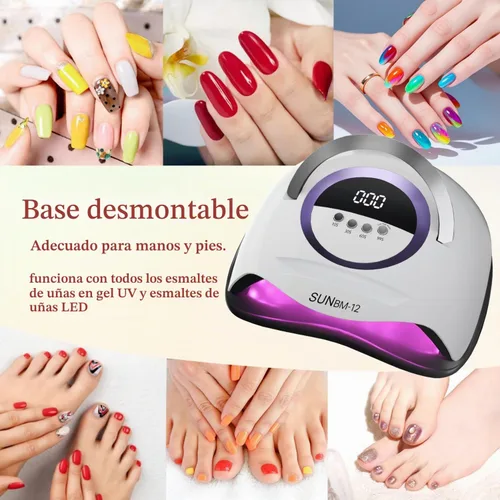 Vista 6 de Lámpara de uñas UV LED con 72 perlas, lámparas de curado de uñas de 300 W para esmalte de gel con sensor automático/4 ajustes de temporizador