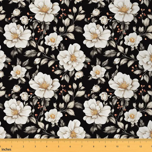 Vista 16 de Feelyou Tela de Flores Groovy por Yarda 1 Yarda Niños Retro Floral Boho Tela de Tapicería para Sillas para Niños Niñas Adolescentes Años 70 Hippie